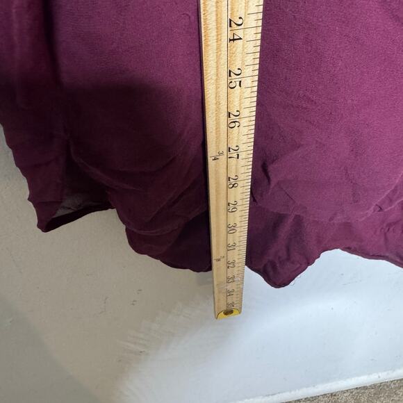 Vince Burgundy Sheer Sleeve Tunic Blouse Size 4 Long Sleeve Boho Chic - Picture 5 of 12